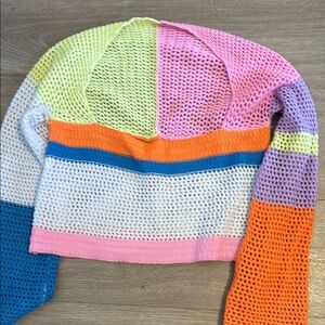Colorful Crochet Knit Sweater